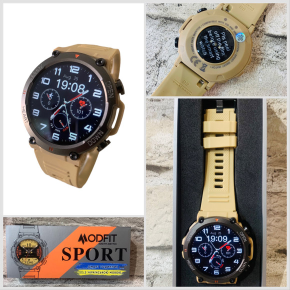 Smart  MODFIT  Watch  Hunter MODFIT (0208) 3880w Стійкі.Протиударні.АРМІЙСЬКІ смарт годинники MODFIT на Каучуковому ремінці.Водозахисні.