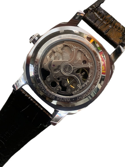 PATRIOT (10-4580w) Чоловічий  наручний  годинник з картою України та тризубом.Механічні з  Автопідзаводом Скелетон. В комплекті з коробочкою.